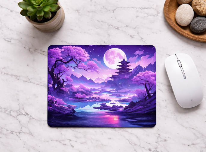 Alfombrilla Ratón Paisaje Morado Luna