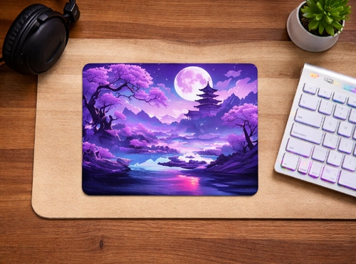Alfombrilla Ratón Paisaje Morado Luna