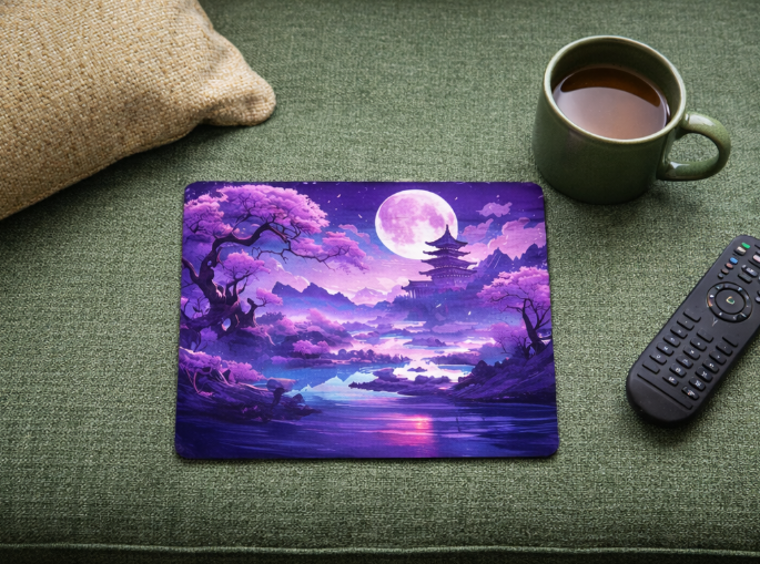 Alfombrilla Ratón Paisaje Morado Luna