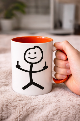 Taza ilustrada "fuck you"