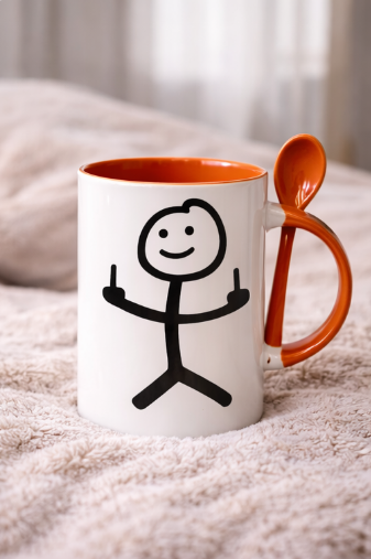 Taza ilustrada "fuck you"