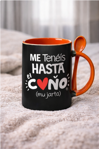 Illustrated mug "up to the cunt"