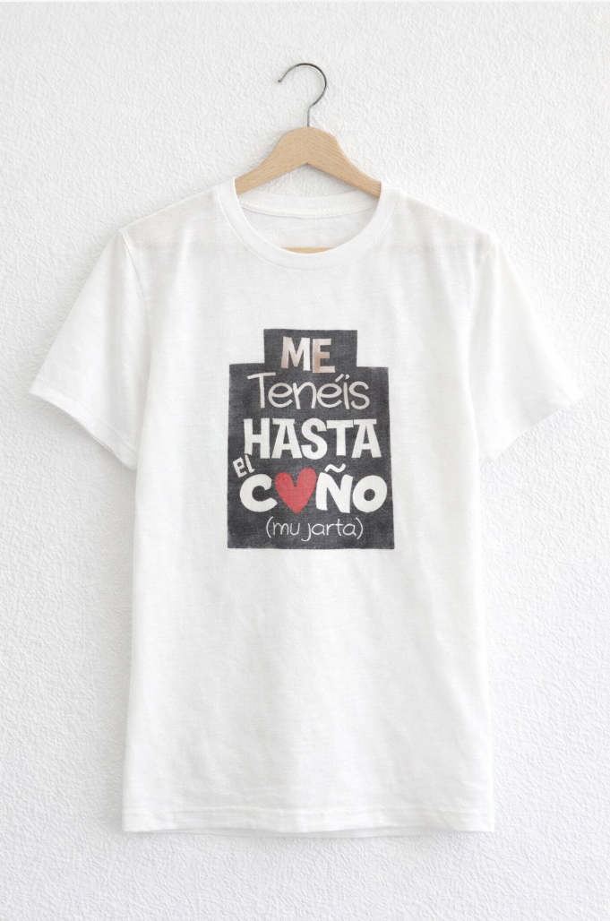Camiseta unisex de poliéster "hasta el coño"