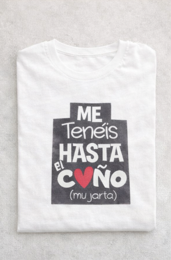 Camiseta unisex de poliéster "hasta el coño"